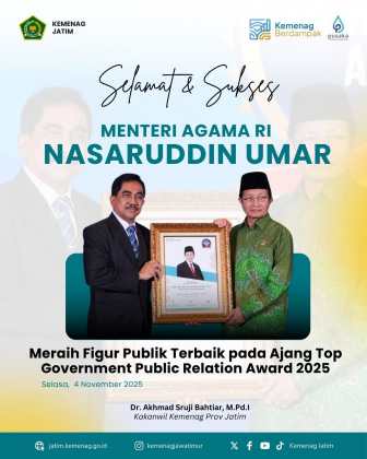 Menteri Agama RI Nasaruddin Umar Meraih Figur Publik Terbaik pada Ajang Top Goverment Public Relation Award 2025