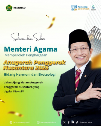 Menteri Agama Memperoleh Penghargaan Anugerah Penggerak Nusantara 2025  Bidang Harmoni dan Ekoteologi