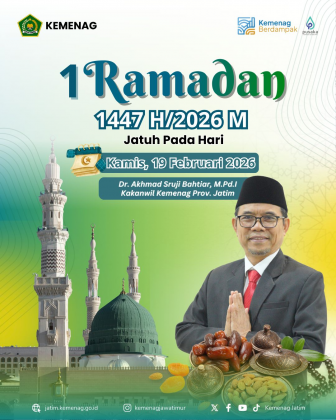 1 Ramadan 1447 H/ 2026 M Jatuh Pada Hari Kamis, 19 Februari 2026